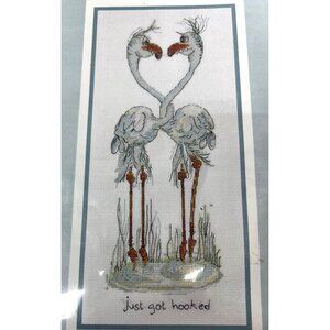 Anchor Counted Cross Stitch Kit "Just Got Hooked" 11" x 5.5" Aida Fabric Flaming